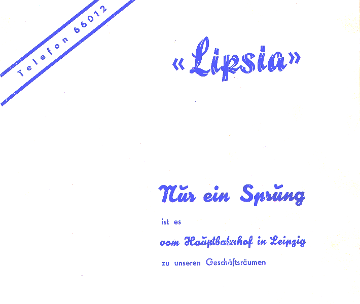 Lipsia Fachgroßhandlung, Werbung 1951