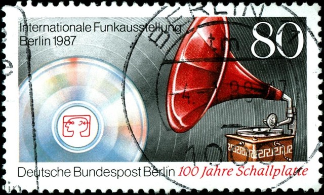 Briefmarke 100 Jahre Schallplatte