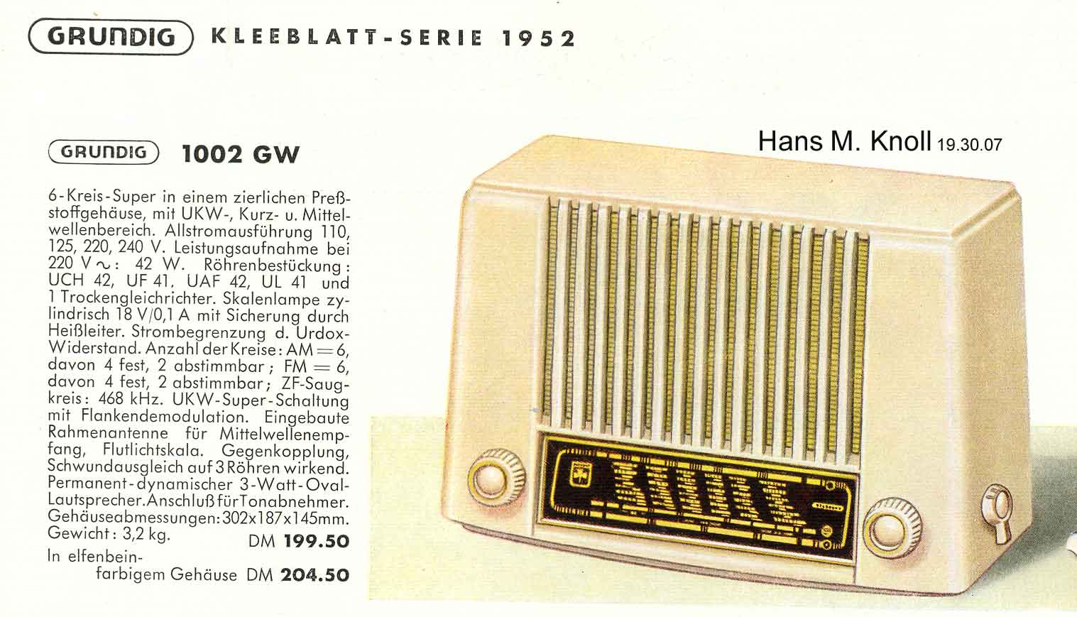 GRUNDIG 1002 GW von 1951